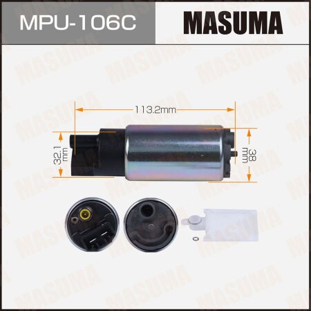 Насос топливный Masuma (сетка в комплекте MPU-040), графитовый коллектор, MPU-106C