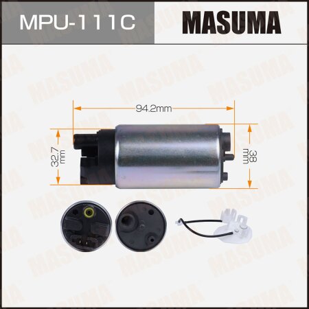 Насос топливный Masuma (сетка в комплекте MPU-053), графитовый коллектор, MPU-111C