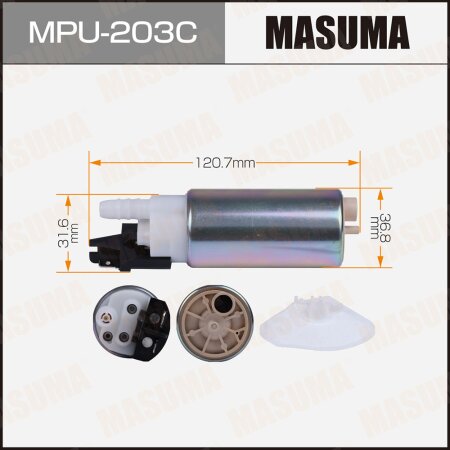 Насос топливный 100L/h, 3kg/cm2 (сетка MPU-025), графитовый коллектор, MPU-203C