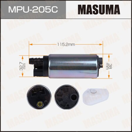 Насос топливный Masuma (сетка в комплекте MPU-031), графитовый коллектор, MPU-205C