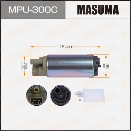 Насос топливный Masuma (сетка в комплекте MPU-040), графитовый коллектор, MPU-300C