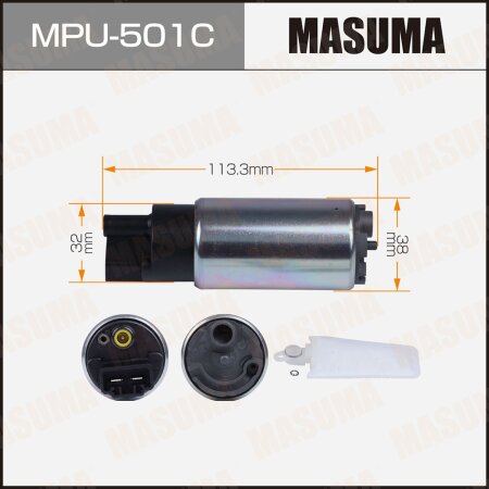 Насос топливный Masuma (сетка в комплекте MPU-002), графитовый коллектор, MPU-501C