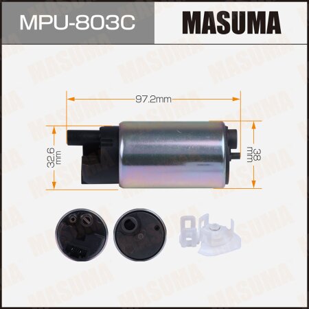 Насос топливный Masuma (сетка в комплекте MPU-049), графитовый коллектор, MPU-803C