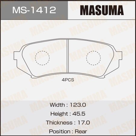 Brake pads Masuma, MS-1412