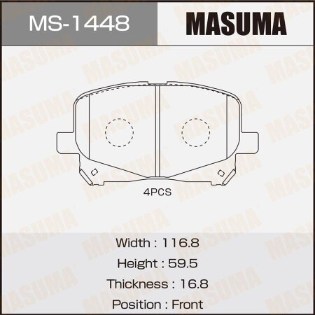 Колодки тормозные дисковые Masuma, MS-1448