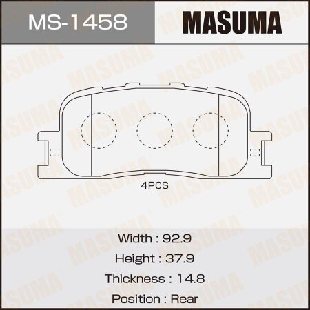 Brake pads Masuma, MS-1458