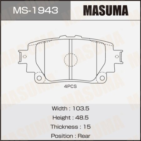 Brake pads Masuma, MS-1943