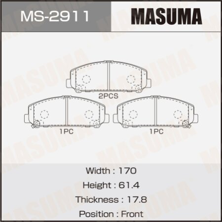 Колодки тормозные дисковые Masuma, MS-2911