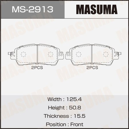 Колодки тормозные дисковые Masuma, MS-2913