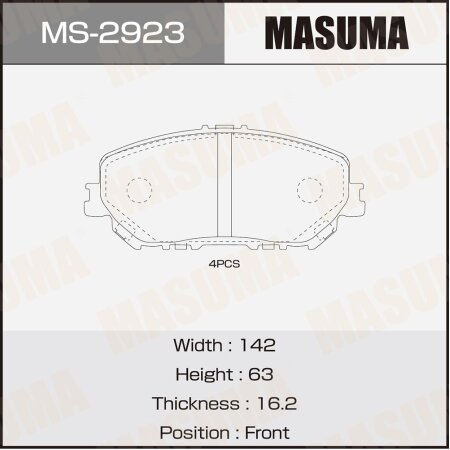 Brake pads Masuma, MS-2923