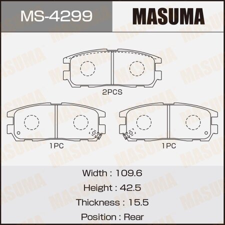 Brake pads Masuma, MS-4299