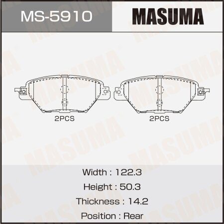 Колодки тормозные дисковые Masuma, MS-5910