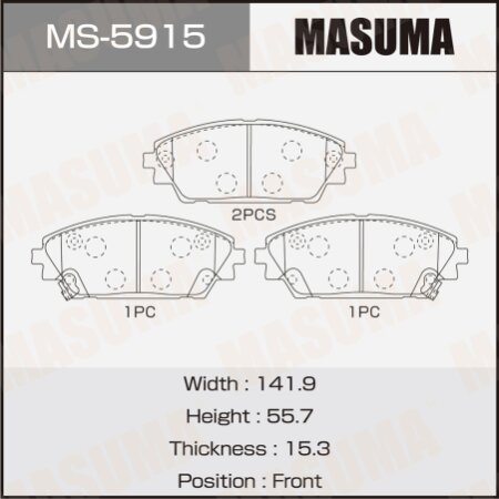 Колодки тормозные дисковые Masuma, MS-5915