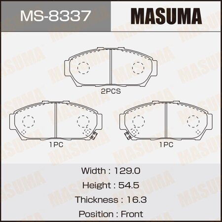 Колодки тормозные дисковые Masuma, MS-8337
