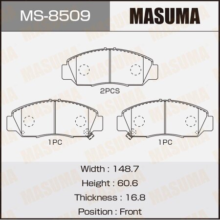 Колодки тормозные дисковые Masuma, MS-8509