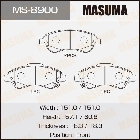 Колодки тормозные дисковые Masuma, MS-8900