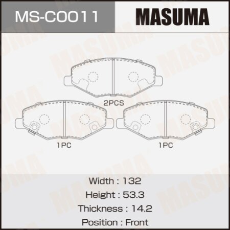 Колодки тормозные дисковые Masuma, MS-C0011