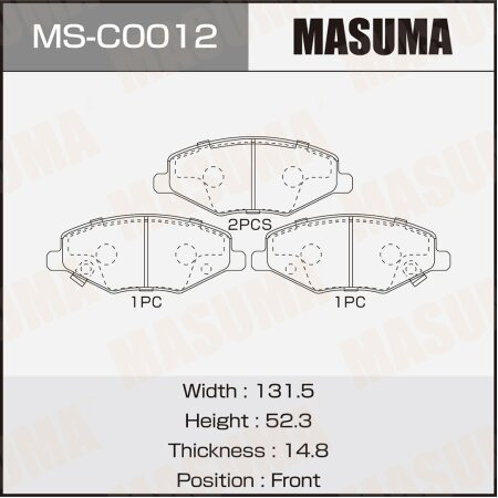 Колодки тормозные дисковые Masuma, MS-C0012