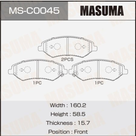 Колодки тормозные дисковые Masuma, MS-C0045