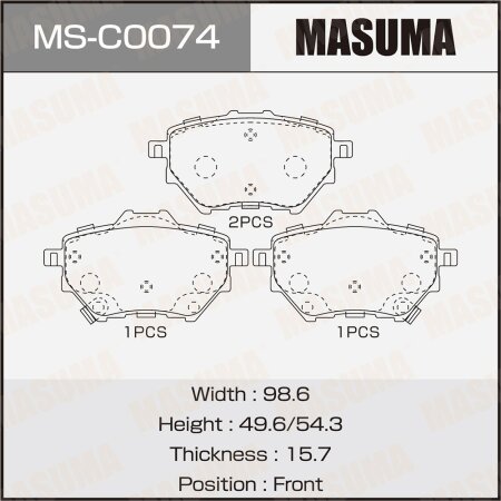 Колодки тормозные дисковые Masuma, MS-C0074