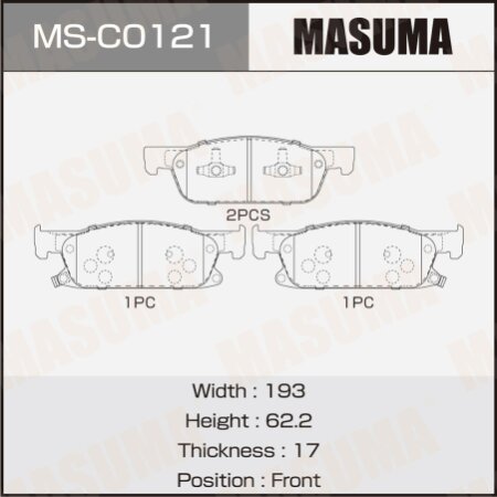 Колодки тормозные дисковые Masuma, MS-C0121