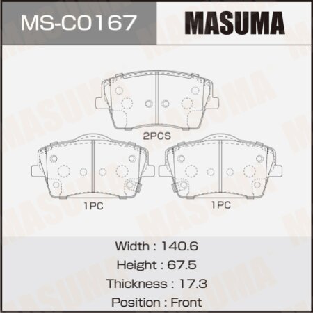 Колодки тормозные дисковые Masuma, MS-C0167