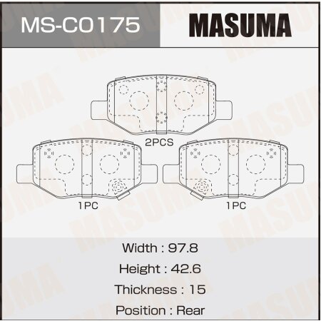 Колодки тормозные дисковые Masuma, MS-C0175