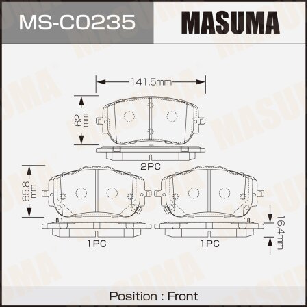 Brake pads Masuma, MS-C0235