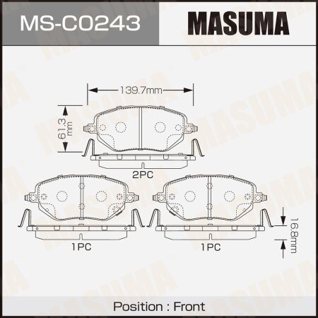 Brake pads Masuma, MS-C0243