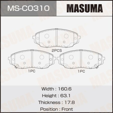 Колодки тормозные дисковые Masuma, MS-C0310