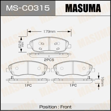 Колодки тормозные дисковые Masuma, MS-C0315