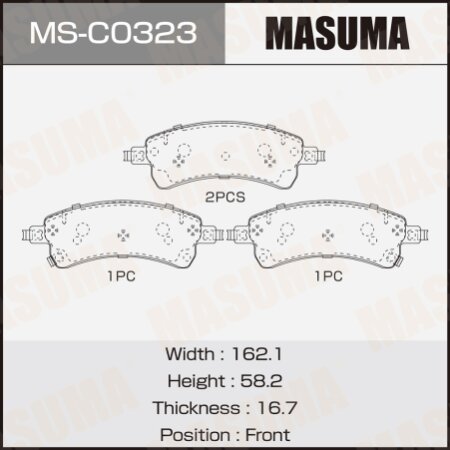 Колодки тормозные дисковые Masuma, MS-C0323