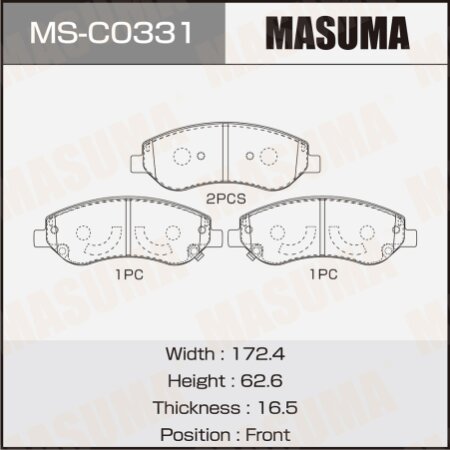 Колодки тормозные дисковые Masuma, MS-C0331