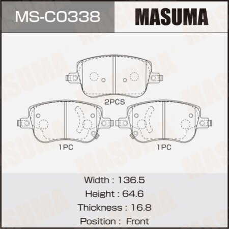 Колодки тормозные дисковые Masuma, MS-C0338
