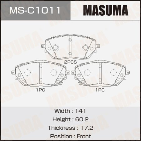 Колодки тормозные дисковые Masuma, MS-C1011