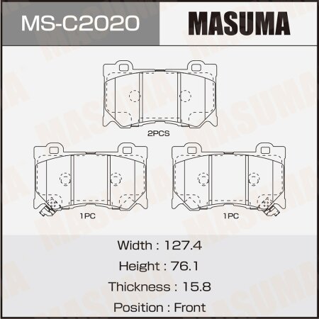 Колодки тормозные дисковые Masuma, MS-C2020