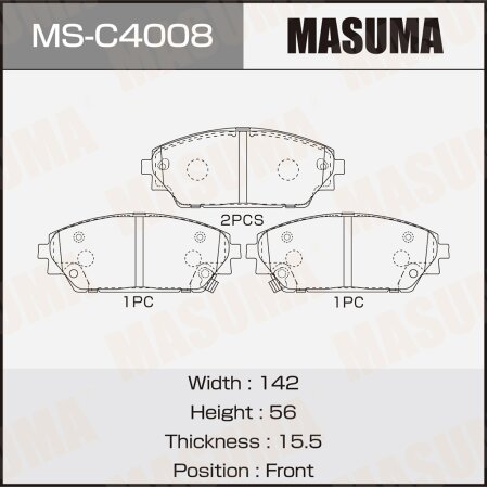 Колодки тормозные дисковые Masuma, MS-C4008