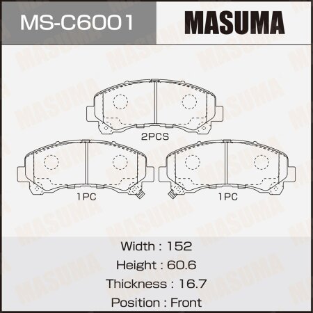 Колодки тормозные дисковые Masuma, MS-C6001