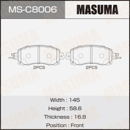 Колодки тормозные дисковые Masuma, MS-C8006