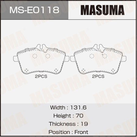 Колодки тормозные дисковые Masuma, MS-E0118