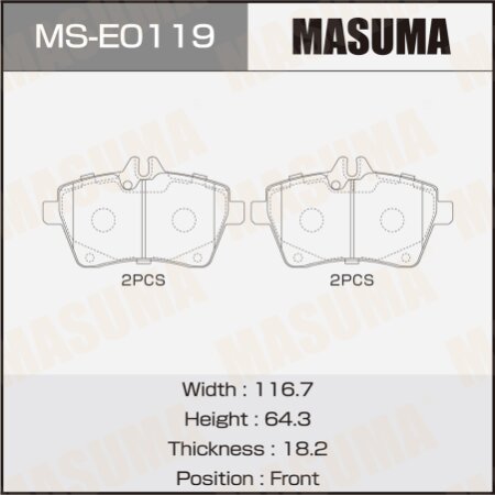 Колодки тормозные дисковые Masuma, MS-E0119