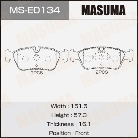 Колодки тормозные дисковые Masuma, MS-E0134