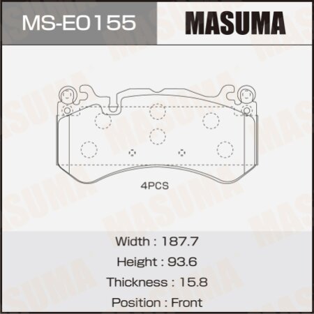 Колодки тормозные дисковые Masuma, MS-E0155