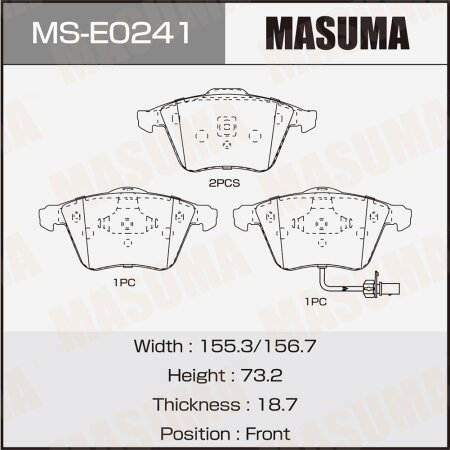 Колодки тормозные дисковые Masuma, MS-E0241