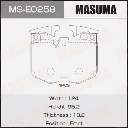 Колодки тормозные дисковые Masuma, MS-E0258