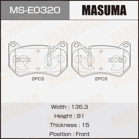 Колодки тормозные дисковые Masuma, MS-E0320