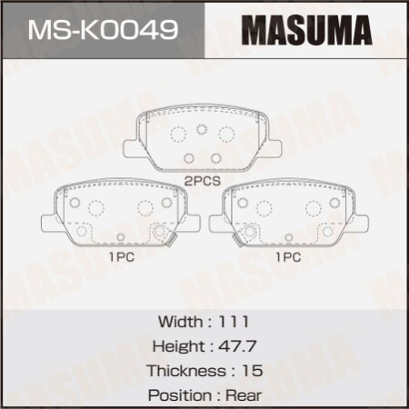 Колодки тормозные дисковые Masuma, MS-K0049