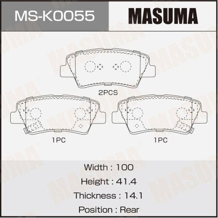 Колодки тормозные дисковые Masuma, MS-K0055