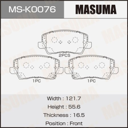 Колодки тормозные дисковые Masuma, MS-K0076