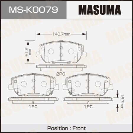 Колодки тормозные дисковые Masuma, MS-K0079
